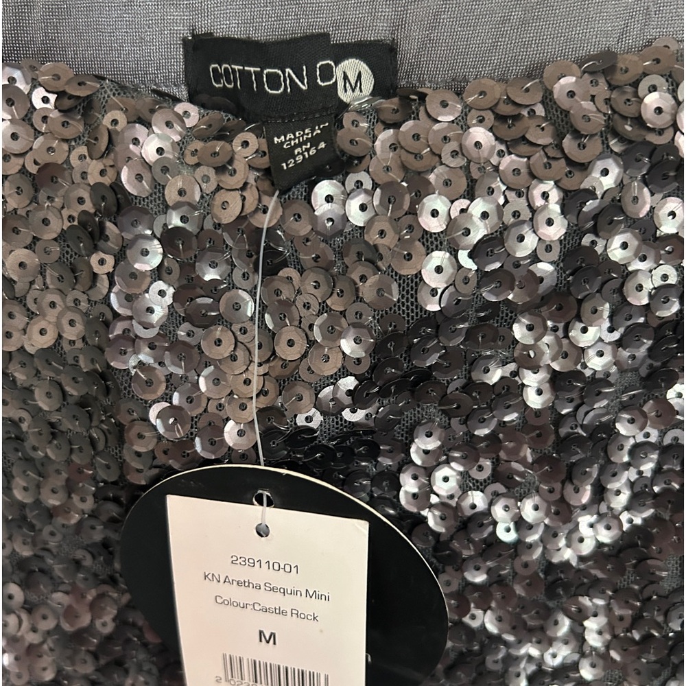 Cotton On Sequin Midi Skirt - Silver